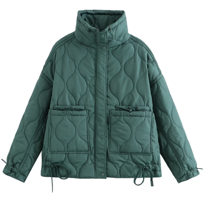 Women's Winter Oversized Quilted Jacket Green 1