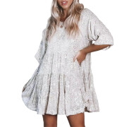 Womens-Sequin-Dress-Short-Sleeve-Crewneck-Sparkly-Ruffle-Mini-Dress-Silver-1